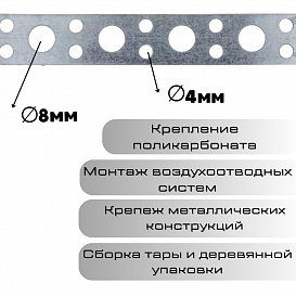 Перфорированная лента оцинкованная 20х1 мм
